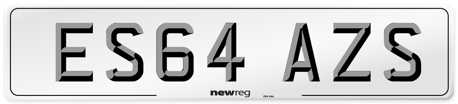 ES64 AZS Number Plate from New Reg